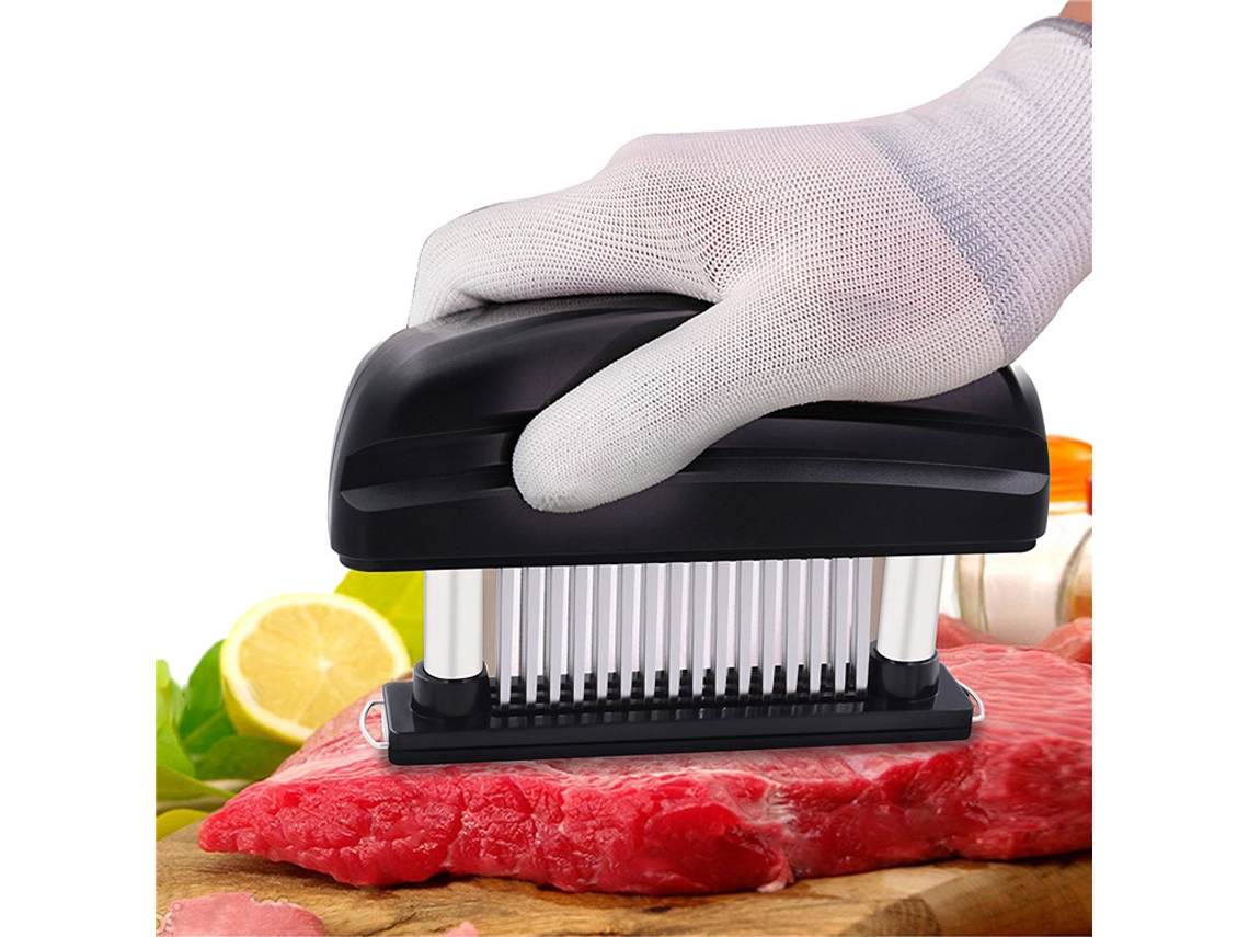 Amaciador Carne Com Agulhas - Utensílio Cozinha - Para Carne Bovina - Abs - Preto