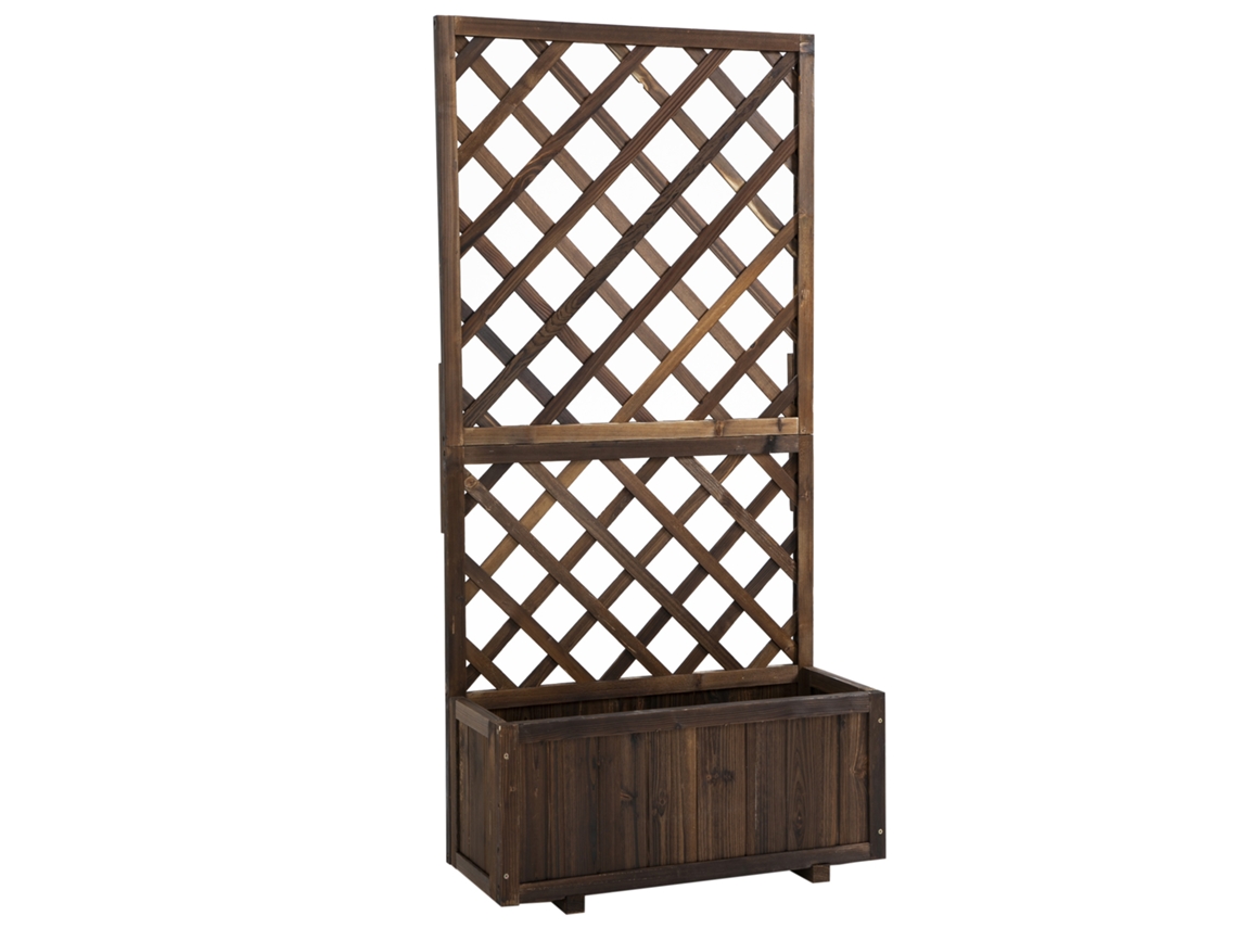 Vaso Treliça Madeira Carbonizada Cm. 72,5x31,5x149,5h (réplica)