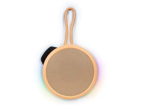 Alto-Falante Bluetooth Redondo com Alça e Efeitos de Luz 15W Laranja Pastel BIGBEN PARTY