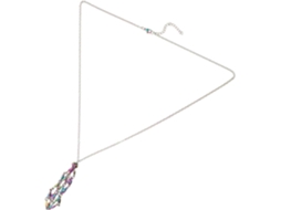 Colar Com Suporte Para Cristal E Cordão De Aço Inoxidável Substituível, Pingente De Estilo Versátil.