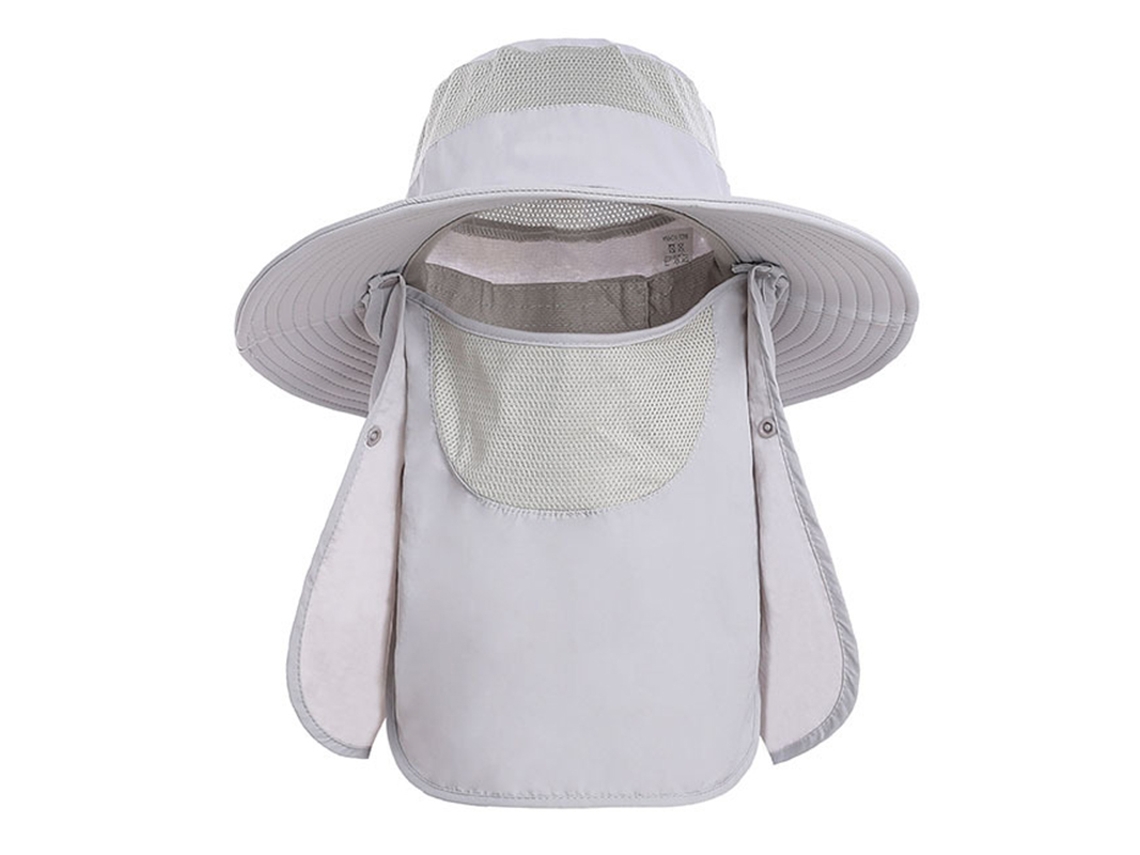 Chapéu de Sol Uv Proteção Upf 50+ com Flap Cinza Claro
