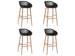 Vidaxl Cadeiras De Bar 4 Pcs Preto