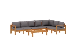 Conjunto de 5 Sofás de Jardim com Almofadões Acácia Maciça MAISON EXCLUSIVE
