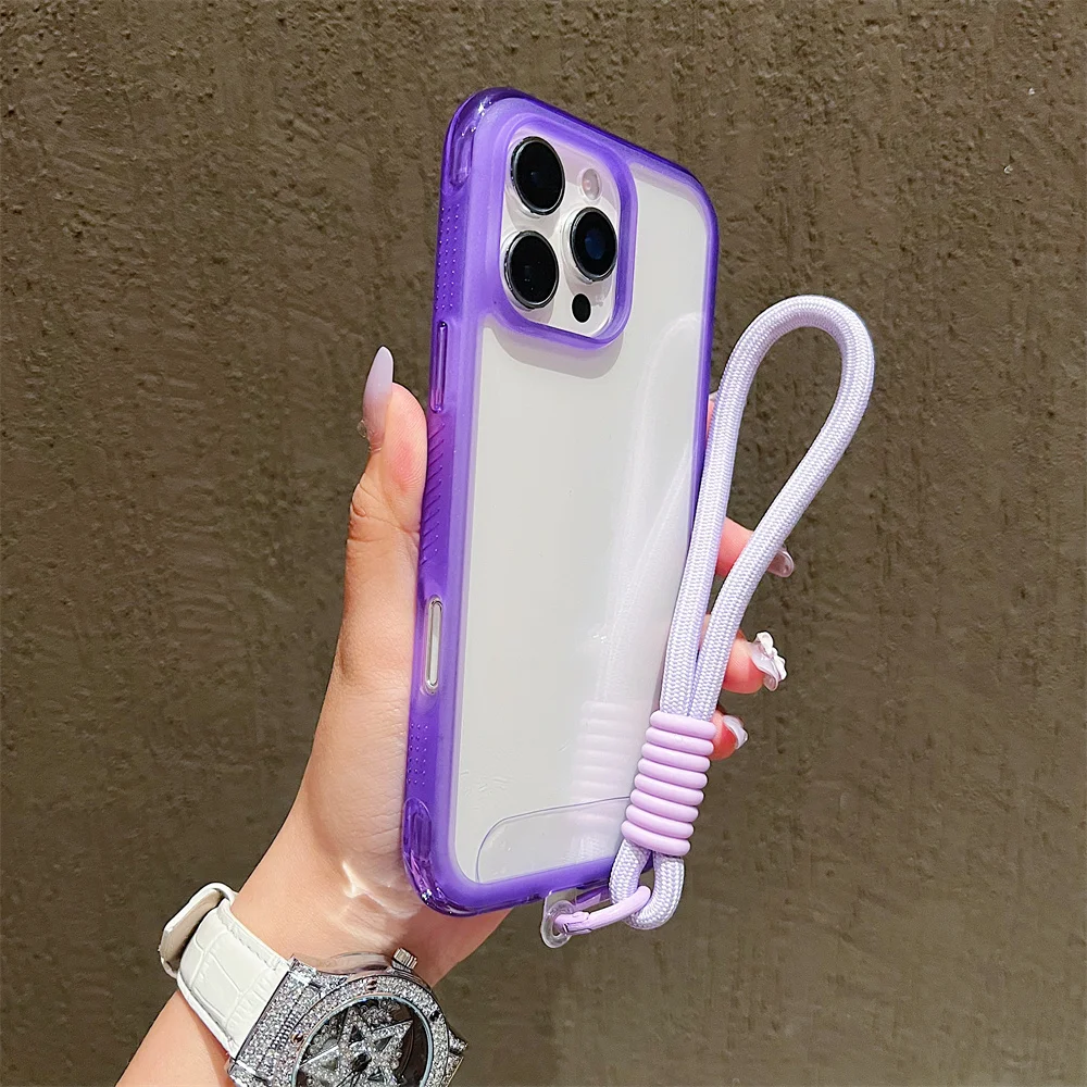 Capa Transparente Para Iphone (iphone 14, Roxa), Capa Protetora À Prova De Choque, Ideal Para Meninas.