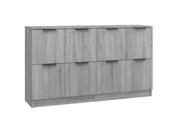Conjunto de Aparador 2pcs Madeira Processada Cinzento Sonoma MAISON EXCLUSIVE (60x30x70 cm)