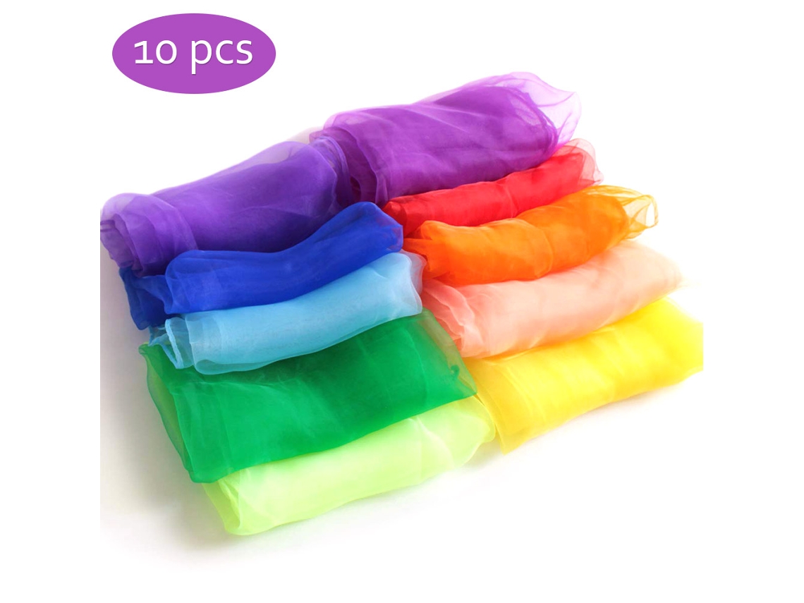 Mali 10pcs Lenços Pequenos Coloridos Doces para Crianças Dança Performance Acessórios