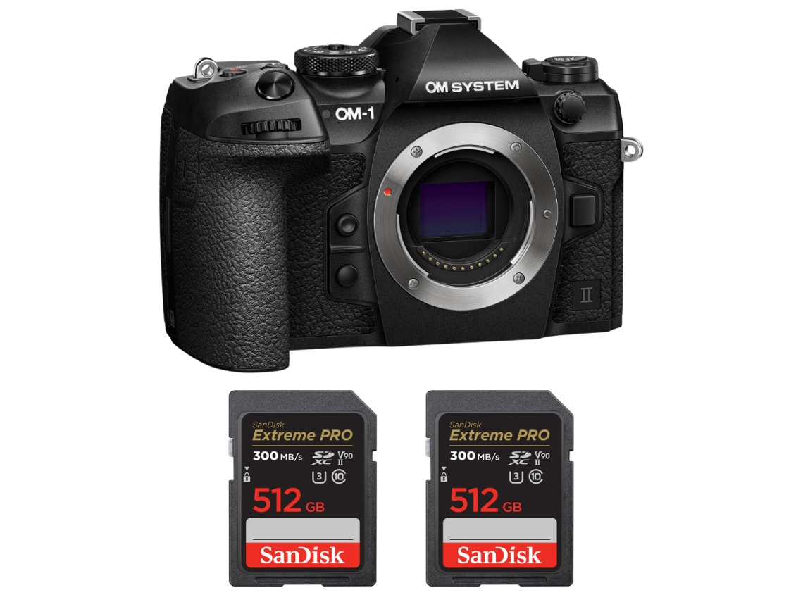 Om 1 Mark Ii + 2 Sandisk 512gb Uhs ii 300mb/s + Ebook “20 Dicas para Fotos Que Impressionam” OM SYSTEM