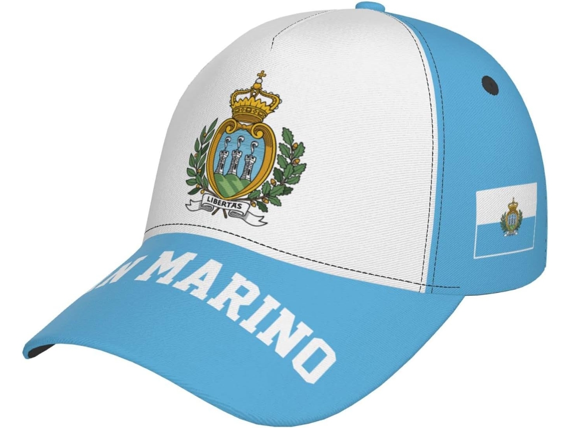 Boné Unissex com Bandeira San Marino, Leve, Estilo Hip Hop, Proteção Solar | S/MARCA