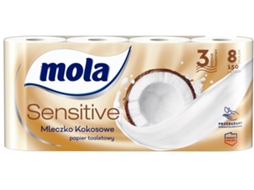 Premium Gentle Touch Coconut Milk Toilet Tissue, 8 Rolls Pack Mola