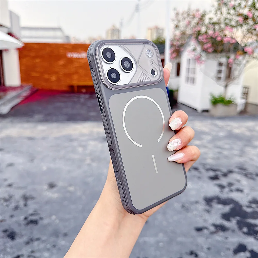 Capa Magnética Para Celular (iphone 14, Cinza), Compatível Com Iphone, Capa Protetora À Prova De Choque.