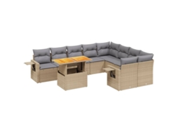 Garden Sofa Set, Garden Sofa Sets Vidaxl Bege Rattan / Vime (n/a)