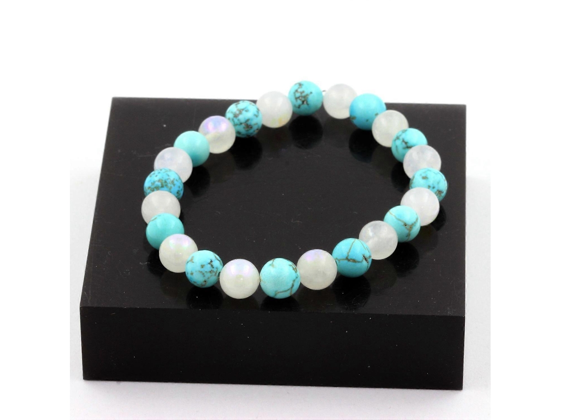 Pulseira De Contas De Pedra Da Lua E Turquesa De 8 Mm Nostalgia88
