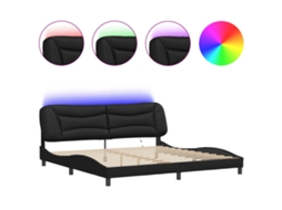 Bed Frame, Bed Frames Vidaxl Preto Couro Artificial (200 X 200 Cm)