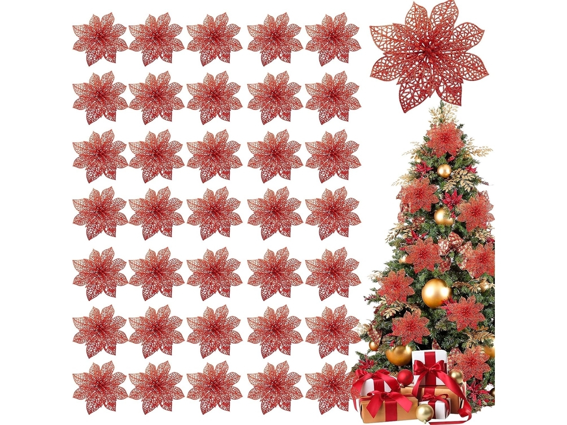 36 Enfeites de Flores de Natal, Decorações para Árvores Rayon Decoração, Ergonômico, Uso Diário STELASPLEN