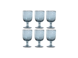 Conjunto de 6 Copos de Cristal, 300ml, Bolhas Azuis, 8x8x14cm ALEXANDRA HOUSE LIVING