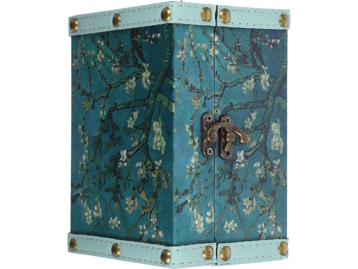 Caixa de Joias Madeira PU GOKOCO com Design Artístico e Pintura Vintage