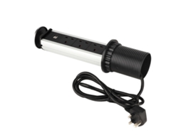 Filtro de linha com 3 tomadas e 2 portas USB, recarregável, para cozinha ou mesa de escritório, tomada retrátil com plugue de 220 V (Reino Unido).
