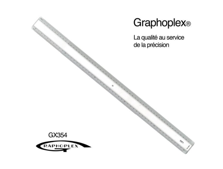 Régua - GRAPHOPLEX - Cíceros - 50 cm - 2 chanfros brancos - Altuglas