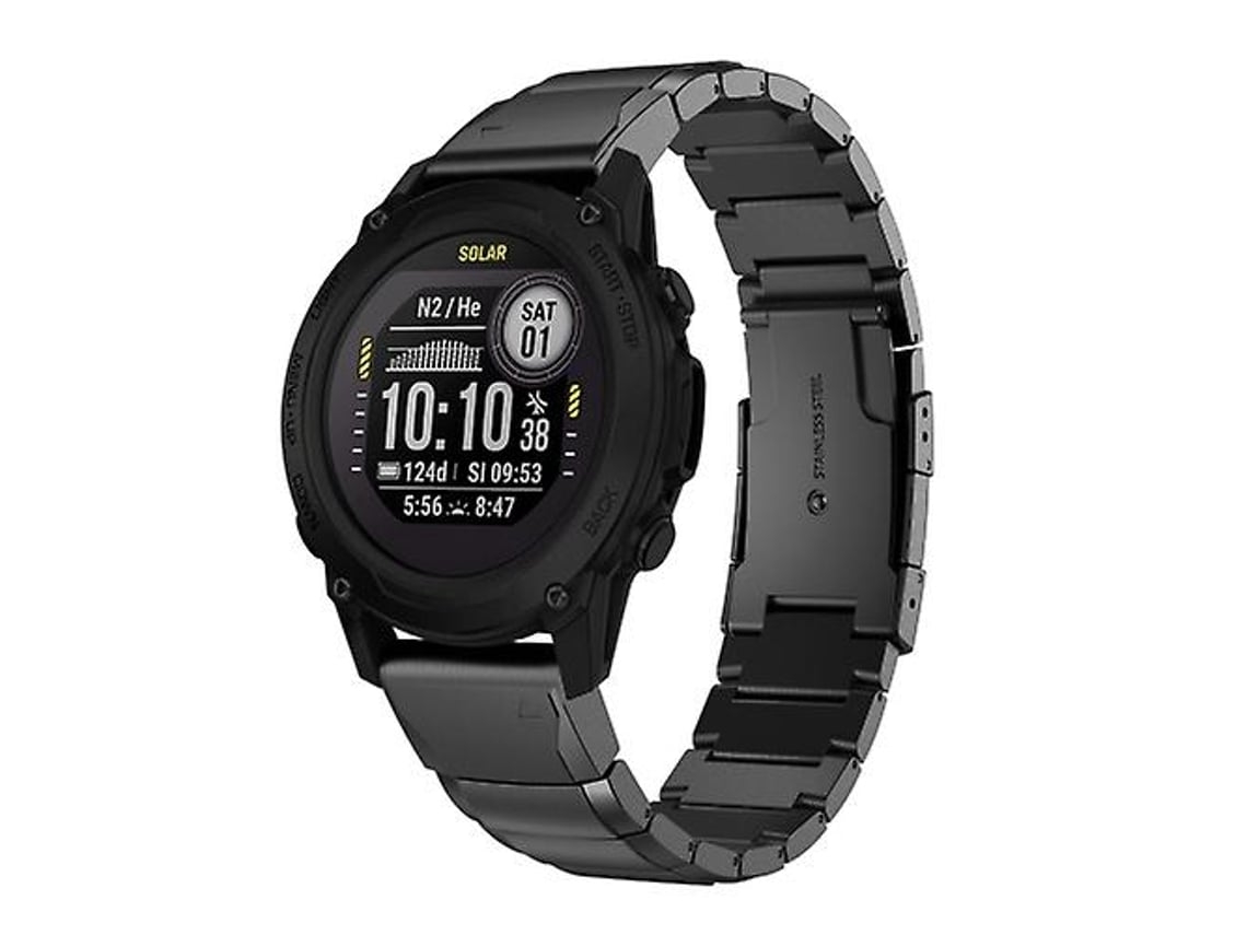 Lurelia Pulseira Garmin Descent G1 22mm, Preta