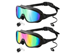 Óculos de Natação AQUAFORGE pacote com 2 lentes grandes antiembaçantes proteção UV