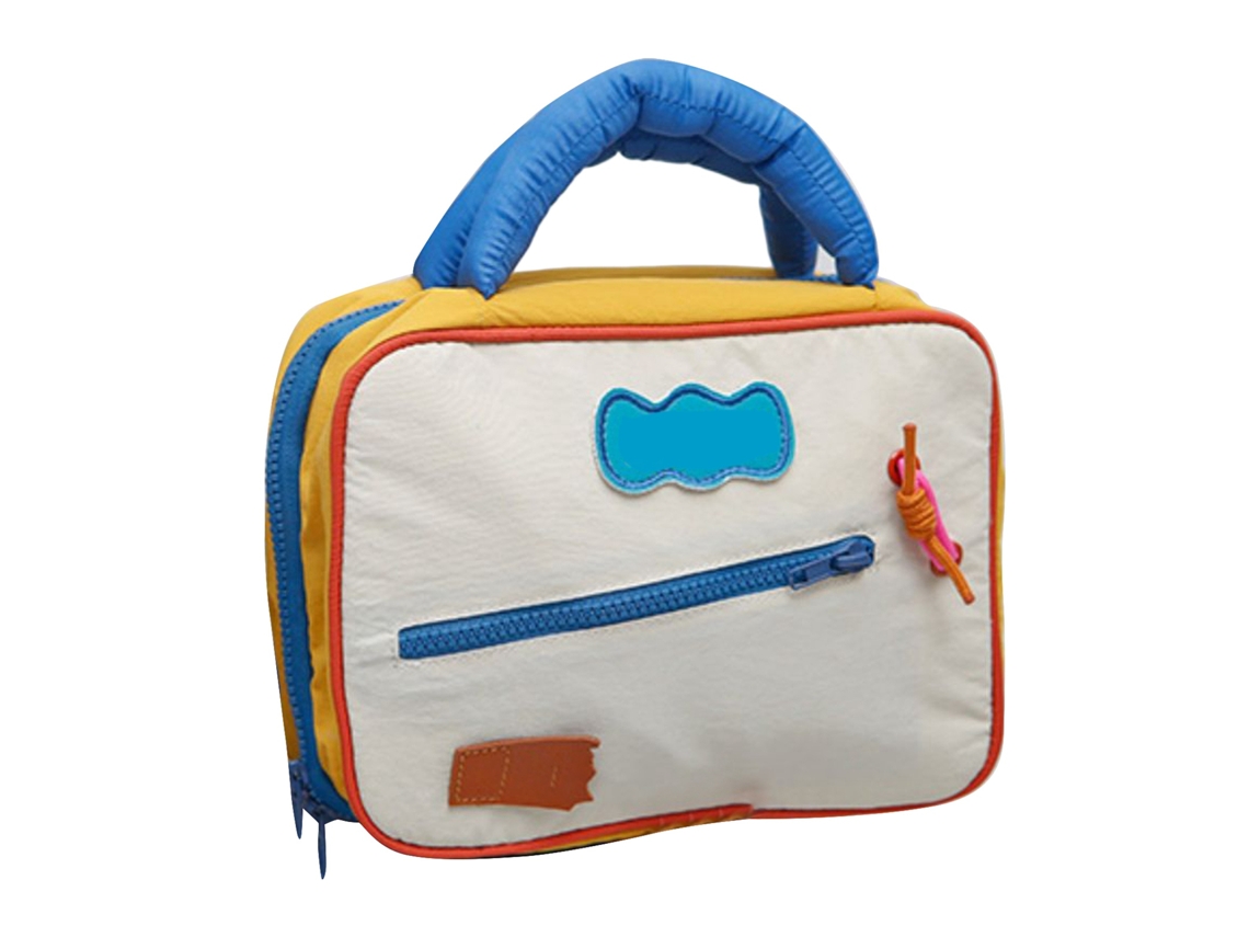 Bolsa de Maquiagem de Tecido, Bloco de Cor, Cute, Grande Capacidade, Portátil, para Viagem Diária, Café, Escuro com S/MARCA