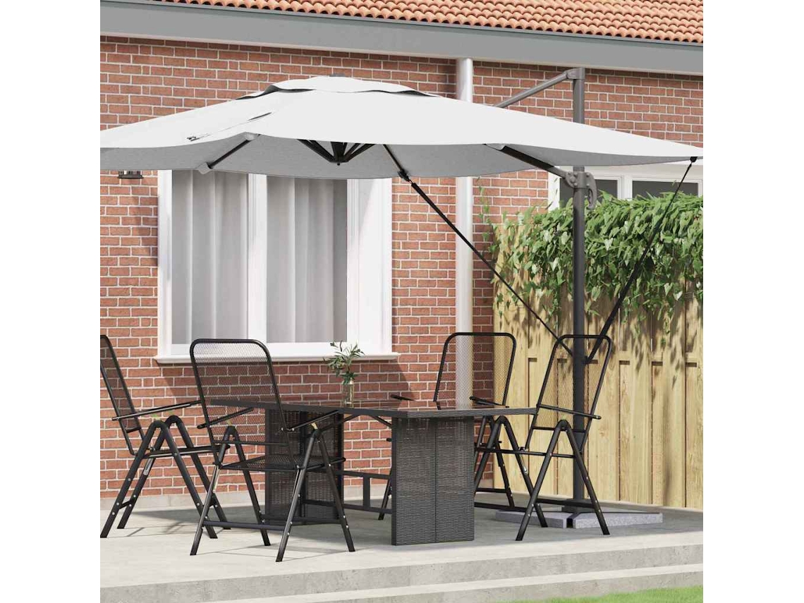 Vidaxl Parasol Roma Bege 286 X 284 X 265 Cm Alumínio E Poliéster