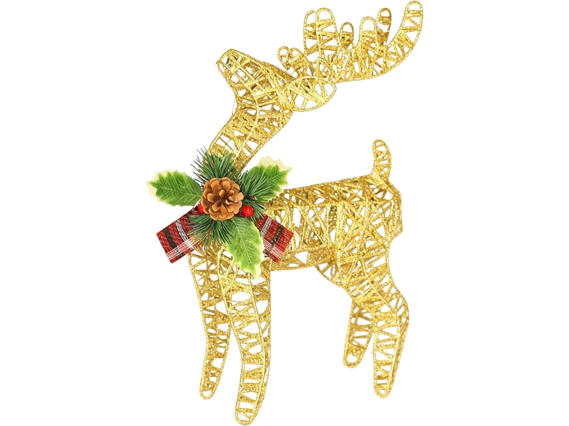 Estatuetas De Renas De Natal, Estátua Festiva Iluminada, Decoração De Mesa Com Renas