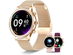 Smart Watch Discador De Chamadas Smart Watch Para Android Ios Tela Touch De 1 32 Polegadas 3 Pulseiras Com Controle De Voz Ai Monitoramento