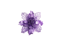 Conjunto de 12 Flores Artificiais para Árvores de Natal AQUAFORGE (roxas, 10 Cm)
