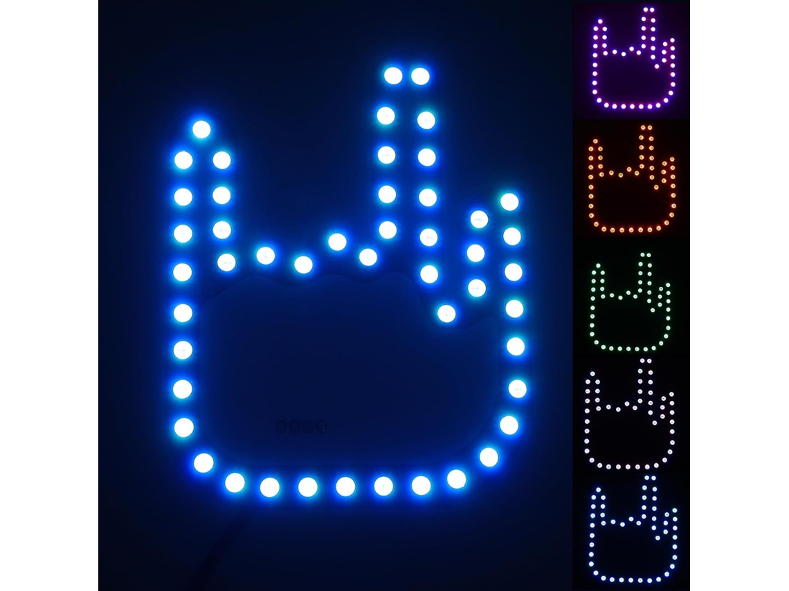 Acessório Divertido Para Veículos Com Controle Remoto, Luz Led Sensível A Gestos Em Pvc Resistente, Fácil De Usar Para