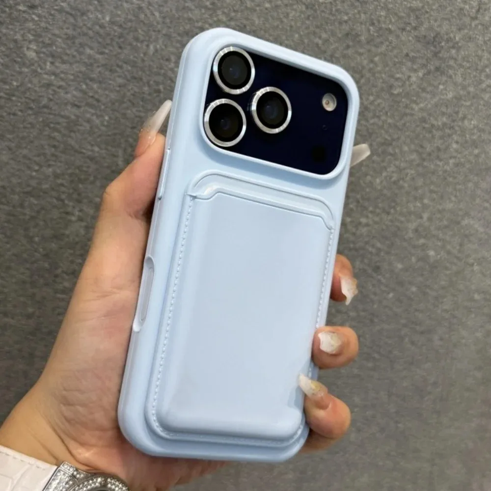 Capa De Celular Em Silicone Líquido Magnético (azul Claro) Para Iphone 12 Pro Max Com Carteira Magsafe.