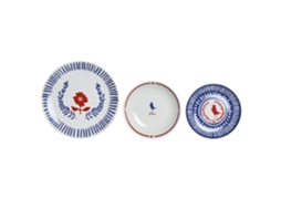 Conjunto de 18 Peças de Louça de Porcelana Azul, 27x27x3cm ALEXANDRA HOUSE LIVING