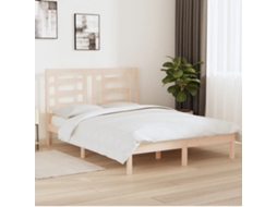 Cama Sem Colchão 150x200 Cm Madeira De Pinho Maciça