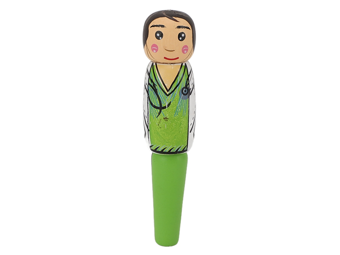Caneta de Bolígrafo de Madeira Puppet Médico Cartoon
