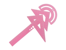 Régua Triangular De Metal Rosa Com Design Ergonômico E Ponta Antiderrapante Para Uso Em Escritórios Na Criação Gabaritos