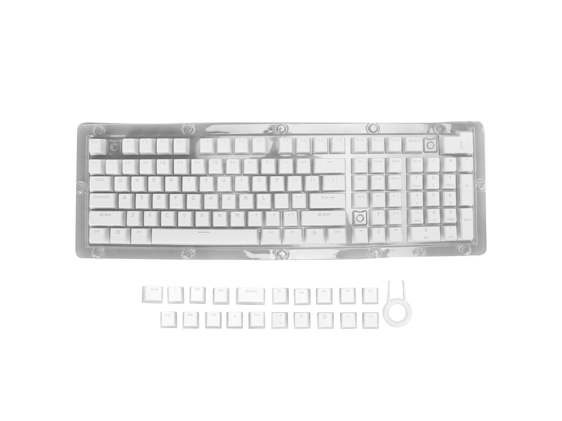 Teclas Para Teclado 130 Piezas Altura Oem Pbt Pudding Inyección Bicolor Translúcido Blanco