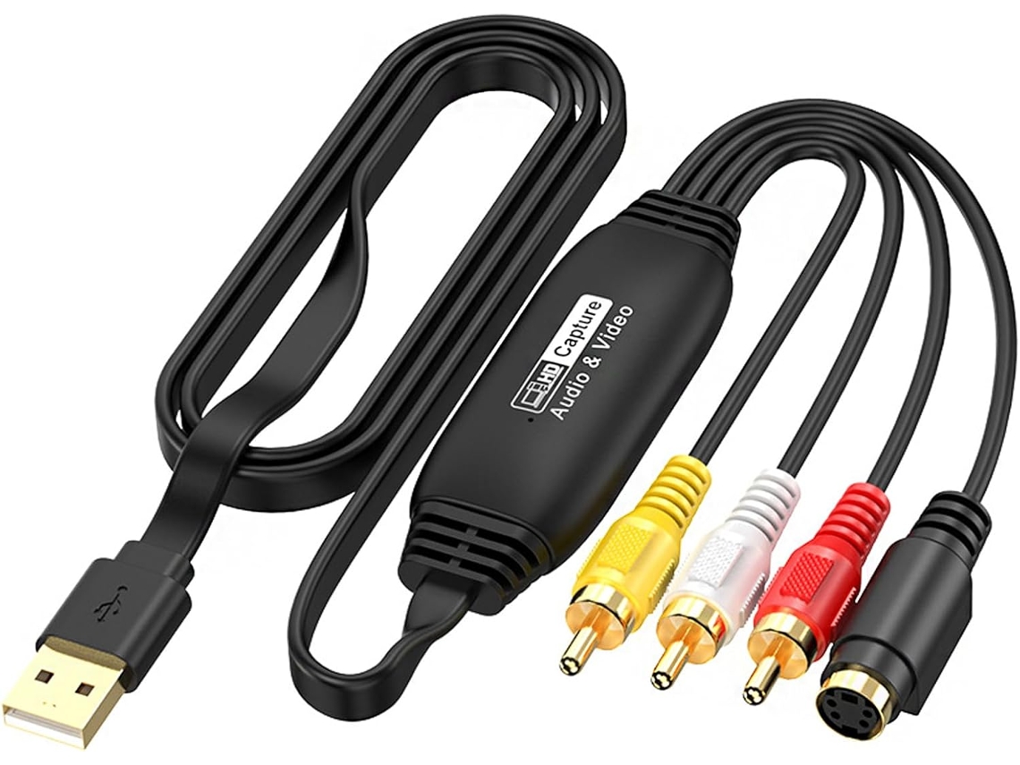 Conversor De Vhs Para Digital, 1080p Hd, Av Para Usb/rca Para Usb, Compatível Com Sistemas Windows E Mac Os