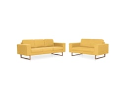 2 Pcs Conjunto de Sofás Tecido Amarelo MAISON EXCLUSIVE
