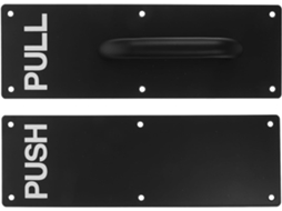 Conjunto de 2 Puxadores de Porta em Aço Inoxidável Preto com Mecanismo de Pressão/tração. SFUSHOS