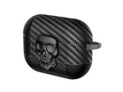Camada protetora para fone de ouvido Bluetooth com estampa de fibra de carbono GIECY.