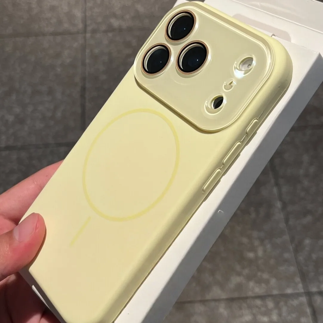 Capa De Celular Macia E Resistente A Impactos Com Grande Janela Para Câmera (iphone 14 Pro Amarelo).