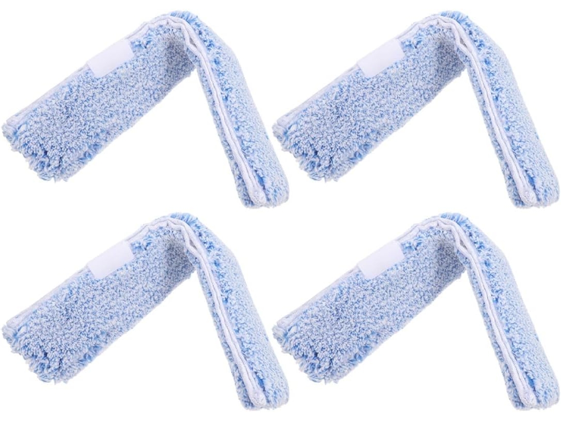 Conjunto De 4 Almofadas De Microfibra Reutilizáveis Para Rodos De Janela, Refis.