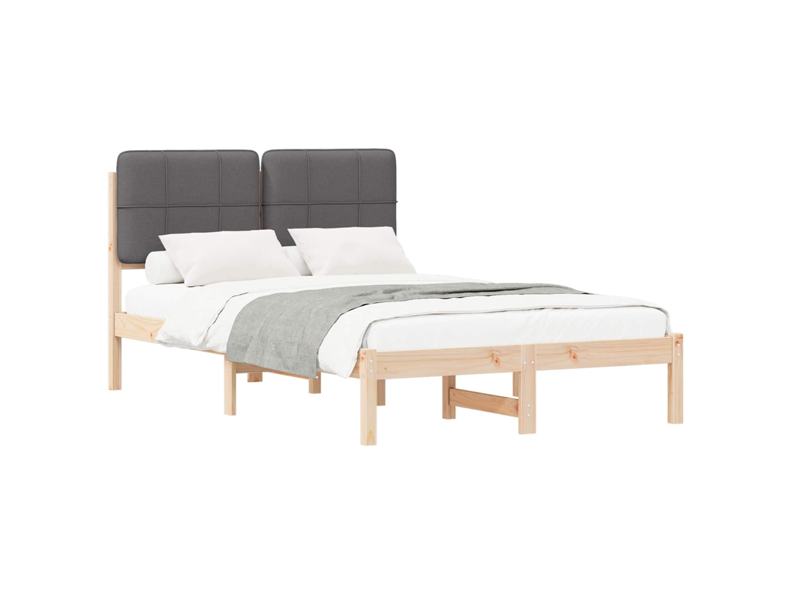 Estrutura de Cama com Cabeceira Estofada Cinza Escuro MAISON EXCLUSIVE