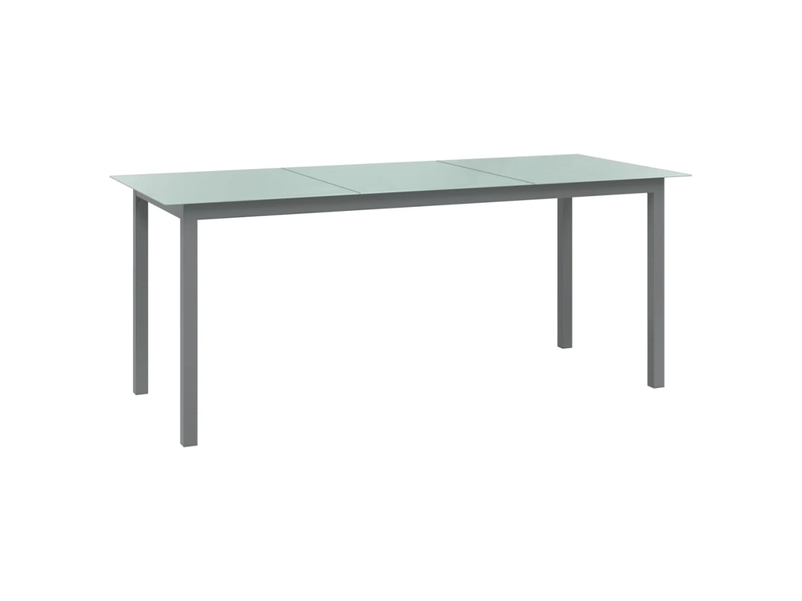 Vidaxl Mesa De Jardim Em Alumínio E Vidro 190x90x74 Cm Cinzento-claro