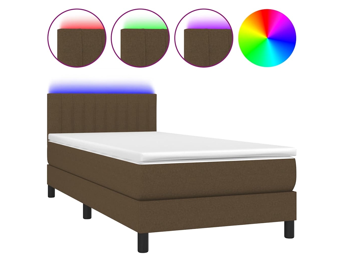 Box Spring Bed, Box Spring Beds Vidaxl Marrom Tecido (100 X 200 Cm)