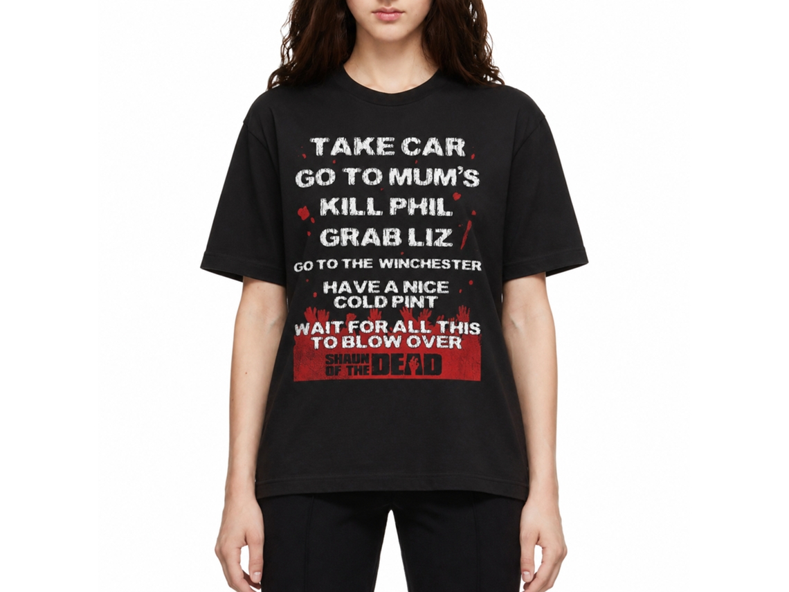 Rockinstone Shaun Of The Dead Movie Take Car Black Adult T-shirt Size:xl