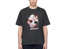 Rockinstone Friday The 13th Mask Splatter Black T-shirt Size:m
