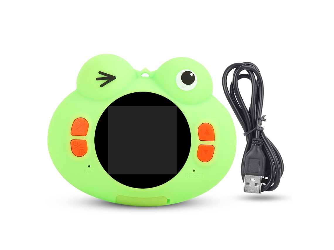 Câmera Digital Esportiva Wifi Sapo Verde Crianças Slot Cartão Memória