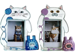 Conjunto De 2 Gatinhos Pequenos Em Acrílico Transparente Para Decoração De Escritório.