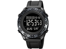 Lurelia Relógio Digital Masculino, Visor Digital, Led, Alarme, Data/calendário, 12/24h, Aço Inoxidável, Abs, Resistente À Água, Preto